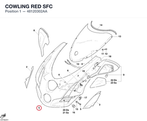 COWLING RED SFC 48120302AA diagram position