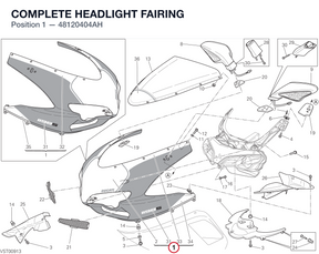 COMPLETE HEADLIGHT FAIRING 48120404AH diagram position
