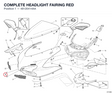 COMPLETE HEADLIGHT FAIRING RED 48120414AA diagram position