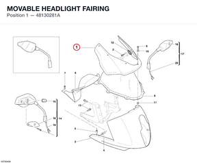 MOVABLE HEADLIGHT FAIRING 48130281A diagram position