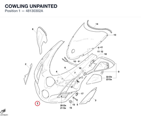 COWLING UNPAINTED 48130302A diagram position