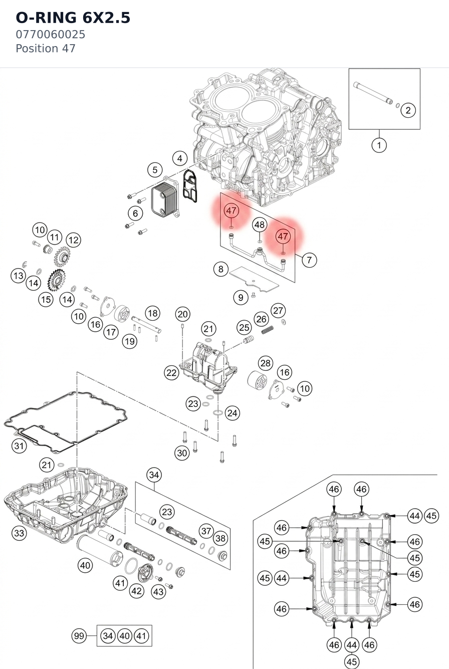 Diagram preview: O-RING 6X2.5 (0770060025)