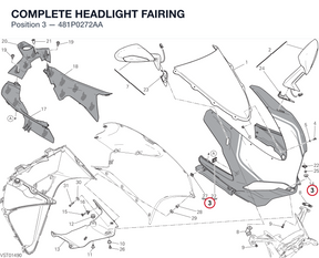 COMPLETE HEADLIGHT FAIRING 481P0272AA diagram position