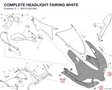COMPLETE HEADLIGHT FAIRING WHITE 481P1021AW diagram position