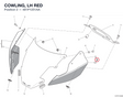 COWLING, LH RED 481P1251AA diagram position