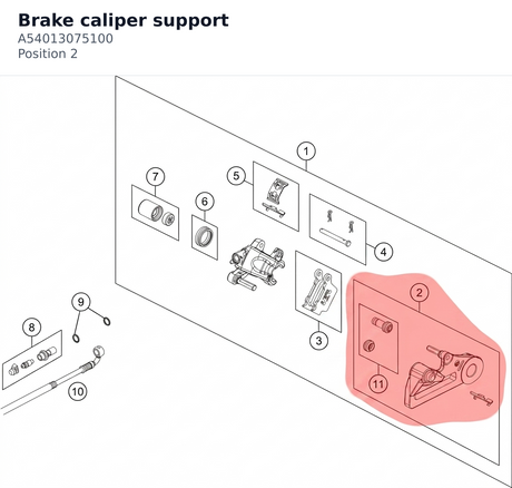 Diagram preview: Brake caliper support (A54013075100)