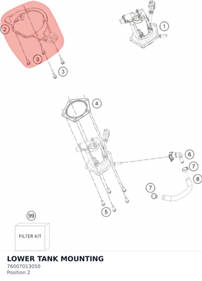 Diagram preview: LOWER TANK MOUNTING (76007013050)