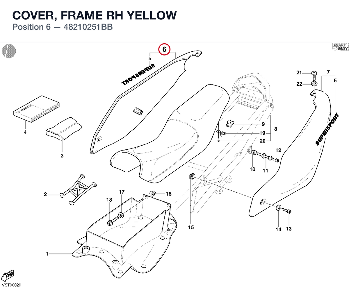COVER, FRAME RH YELLOW 48210251BB diagram position