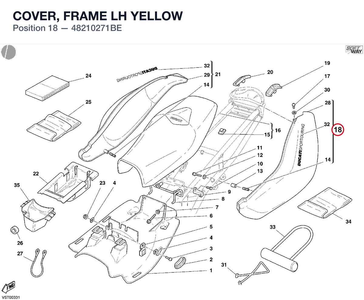 COVER, FRAME LH YELLOW 48210271BE diagram position