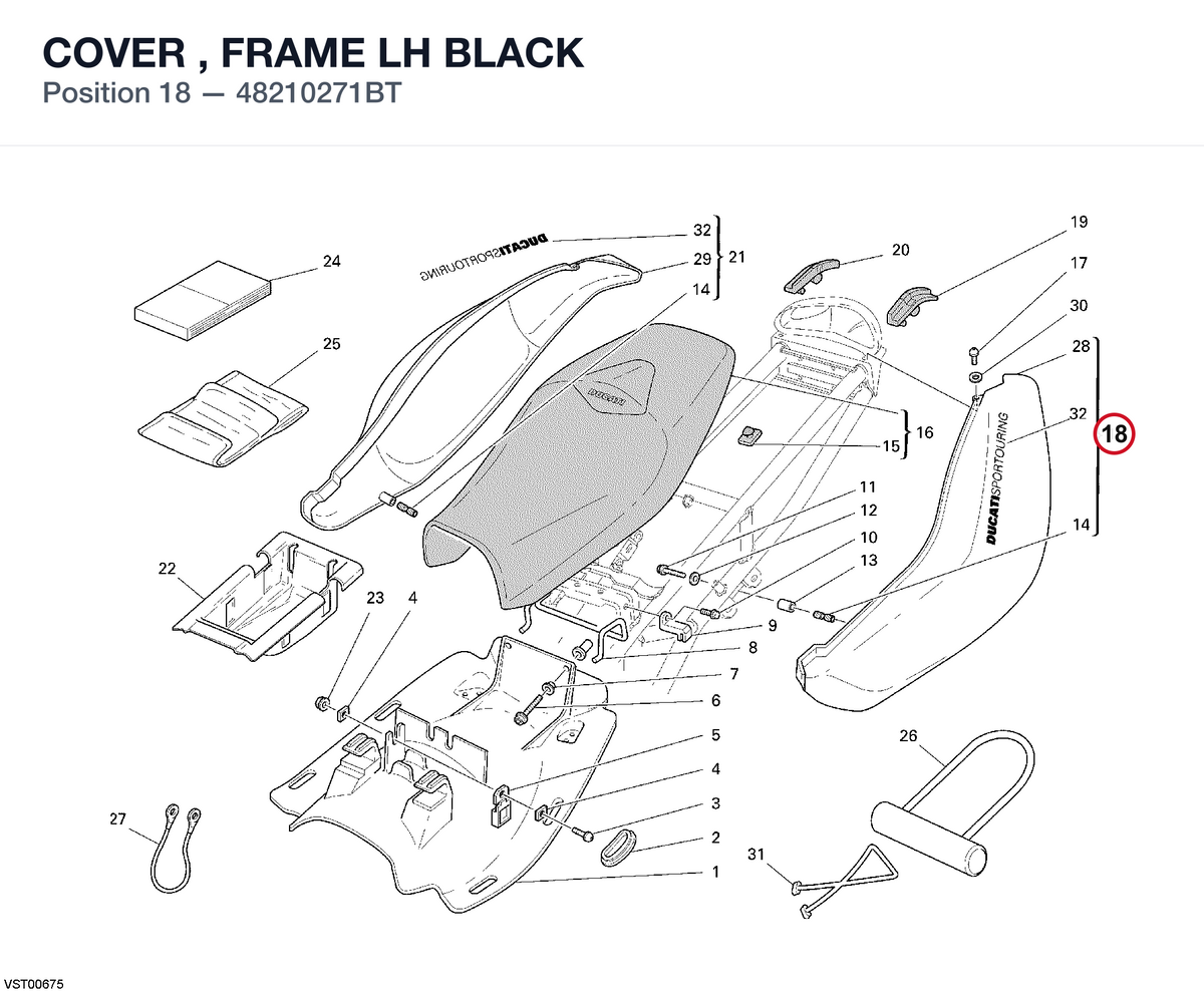 COVER , FRAME LH BLACK 48210271BT diagram position