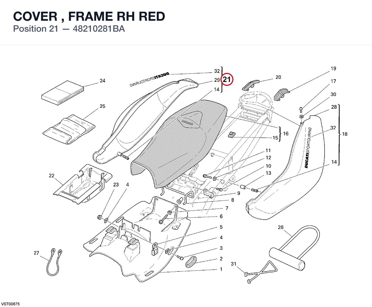 COVER , FRAME RH RED 48210281BA diagram position