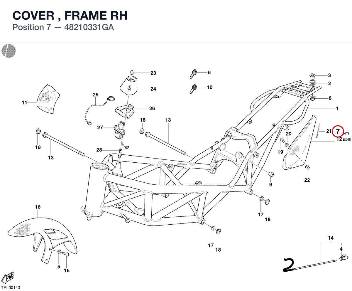 COVER , FRAME RH 48210331GA diagram position
