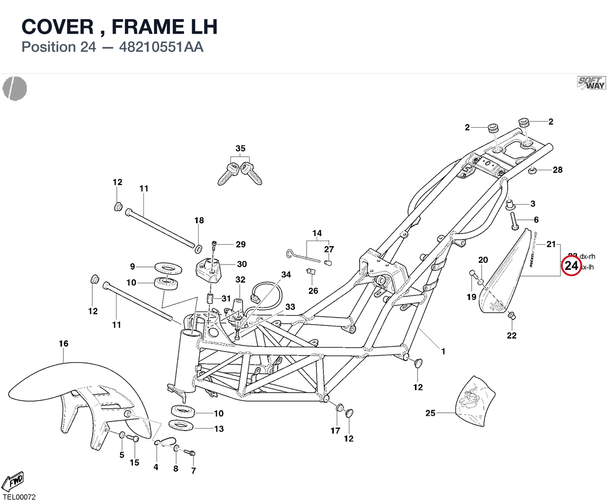 COVER , FRAME LH 48210551AA diagram position