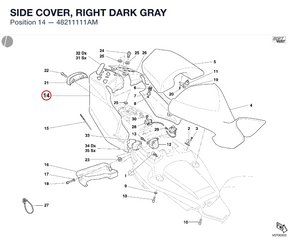 SIDE COVER, RIGHT DARK GRAY 48211111AM diagram position