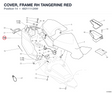 COVER, FRAME RH TANGERINE RED 48211112AW diagram position
