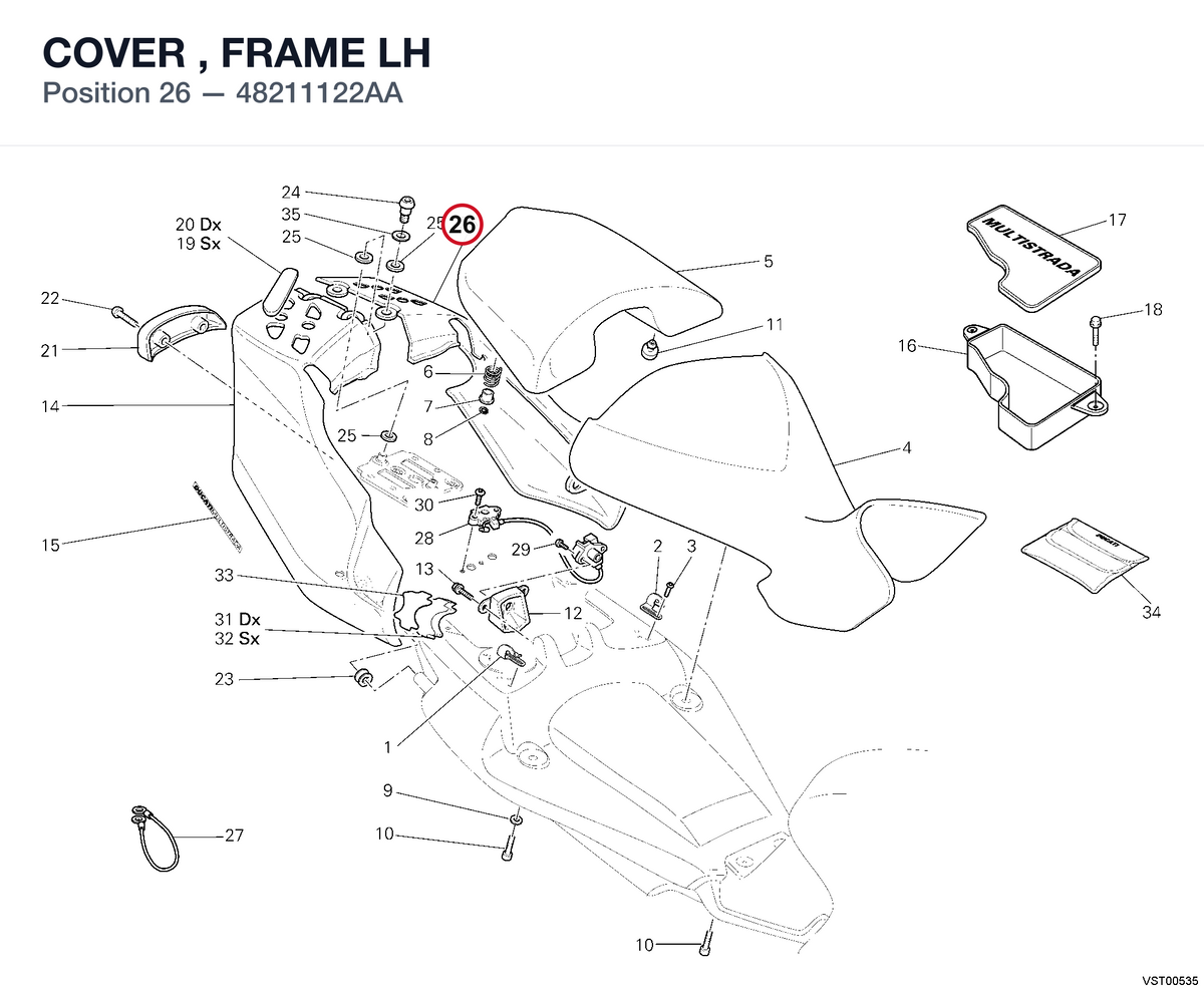 COVER , FRAME LH 48211122AA diagram position