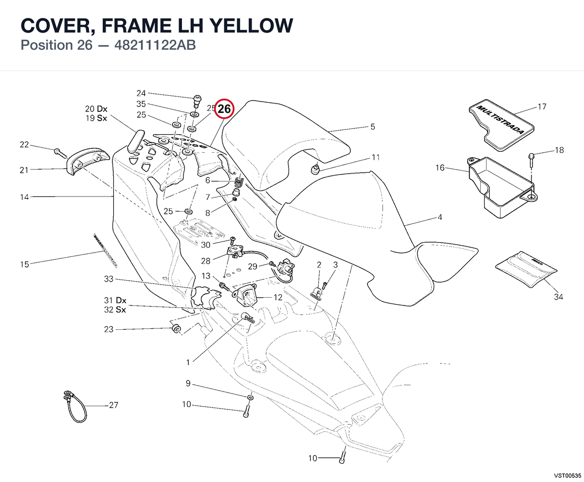 COVER, FRAME LH YELLOW 48211122AB diagram position