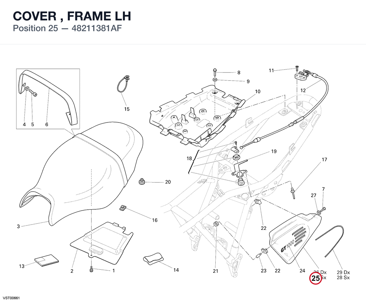 COVER , FRAME LH 48211381AF diagram position