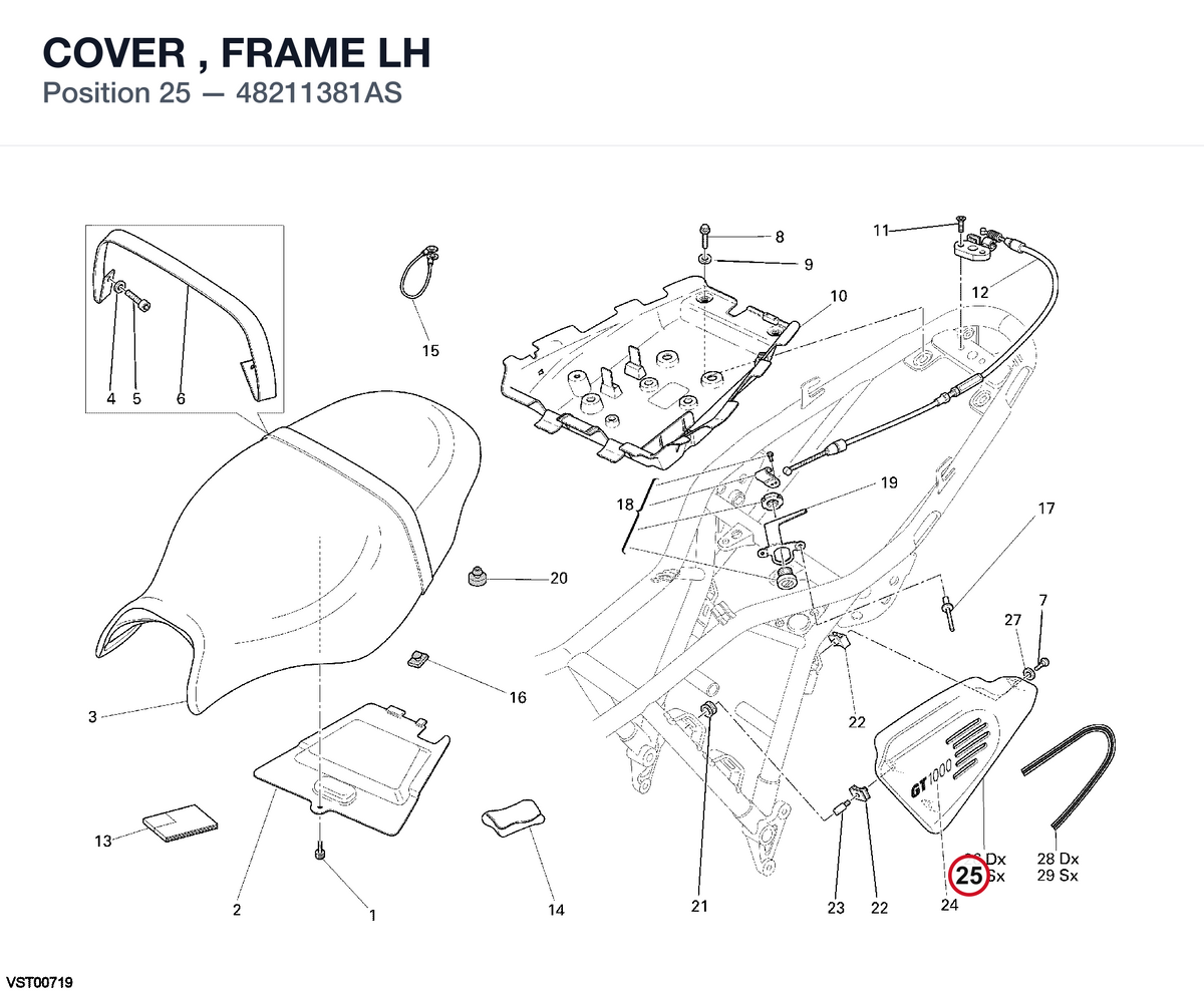 COVER , FRAME LH 48211381AS diagram position