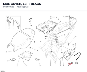 SIDE COVER, LEFT BLACK 48211381AT diagram position