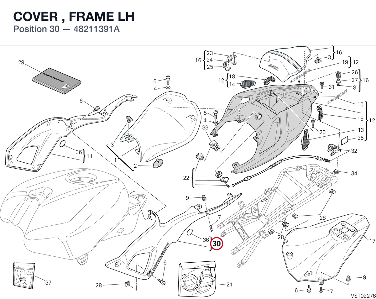 COVER , FRAME LH 48211391A diagram position