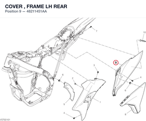 COVER , FRAME LH REAR 48211451AA diagram position