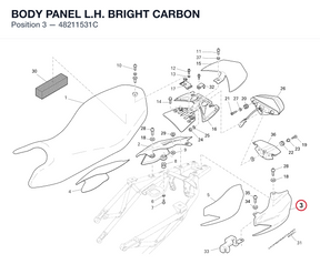 BODY PANEL L.H. BRIGHT CARBON