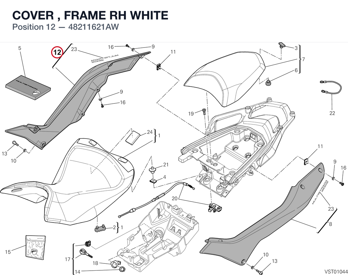 COVER , FRAME RH WHITE 48211621AW diagram position