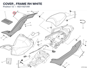 COVER , FRAME RH WHITE 48211621AW diagram position