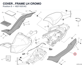 COVER , FRAME LH CROMO 48211631AC diagram position