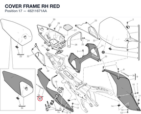 COVER FRAME RH RED 48211671AA diagram position
