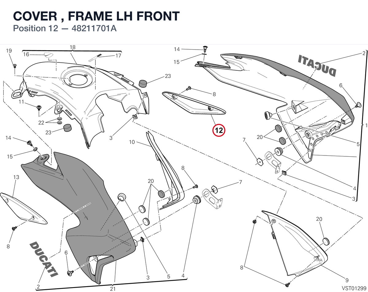 COVER , FRAME LH FRONT 48211701A diagram position