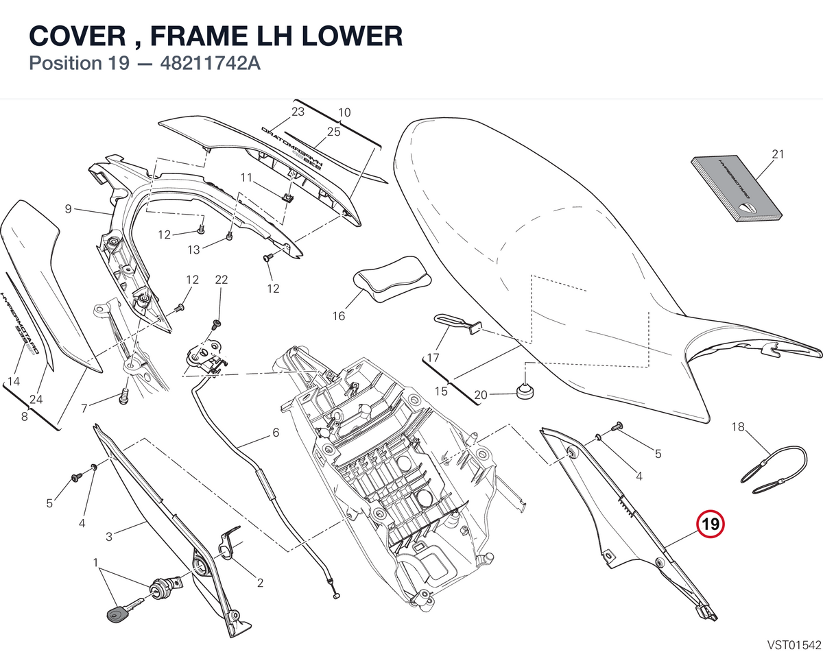 COVER , FRAME LH LOWER 48211742A diagram position