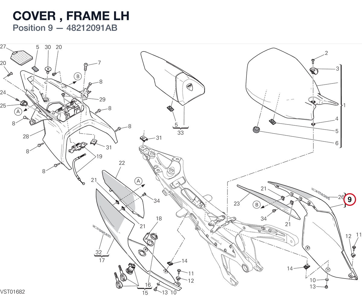 COVER , FRAME LH 48212091AB diagram position
