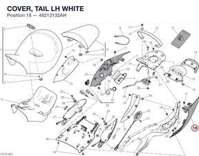 COVER, TAIL LH WHITE 48212132AH diagram position