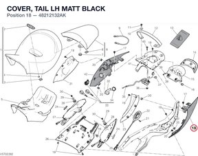 COVER, TAIL LH MATT BLACK 48212132AK diagram position
