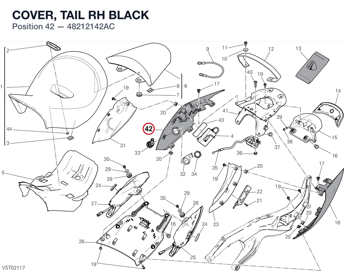 COVER, TAIL RH BLACK 48212142AC diagram position