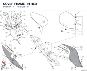 COVER FRAME RH RED 48212161AA diagram position