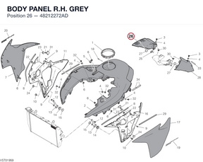BODY PANEL R.H. GREY 48212272AD diagram position