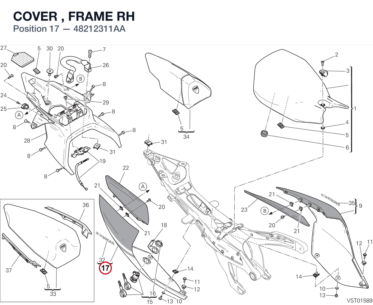 COVER , FRAME RH 48212311AA diagram position