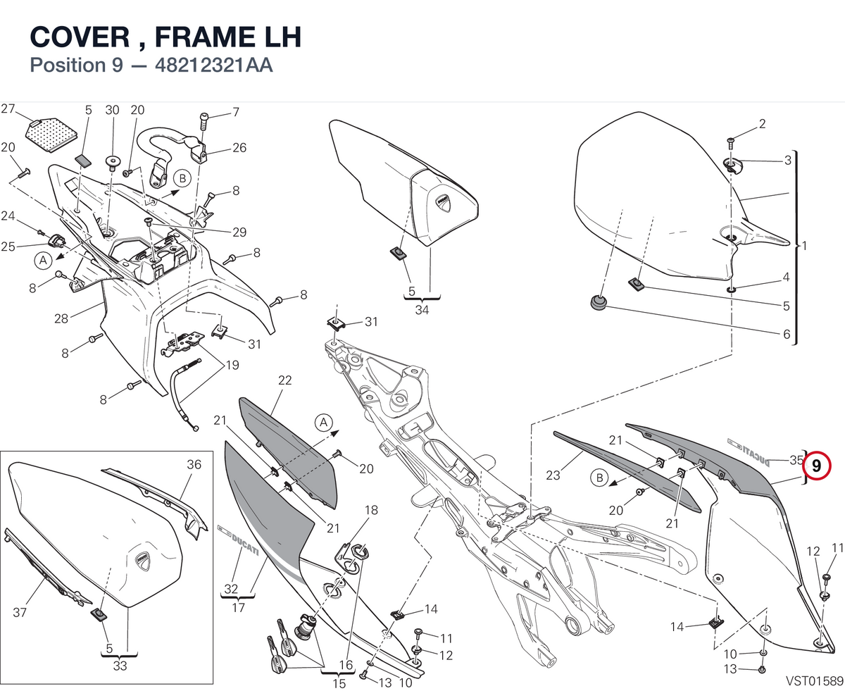 COVER , FRAME LH 48212321AA diagram position