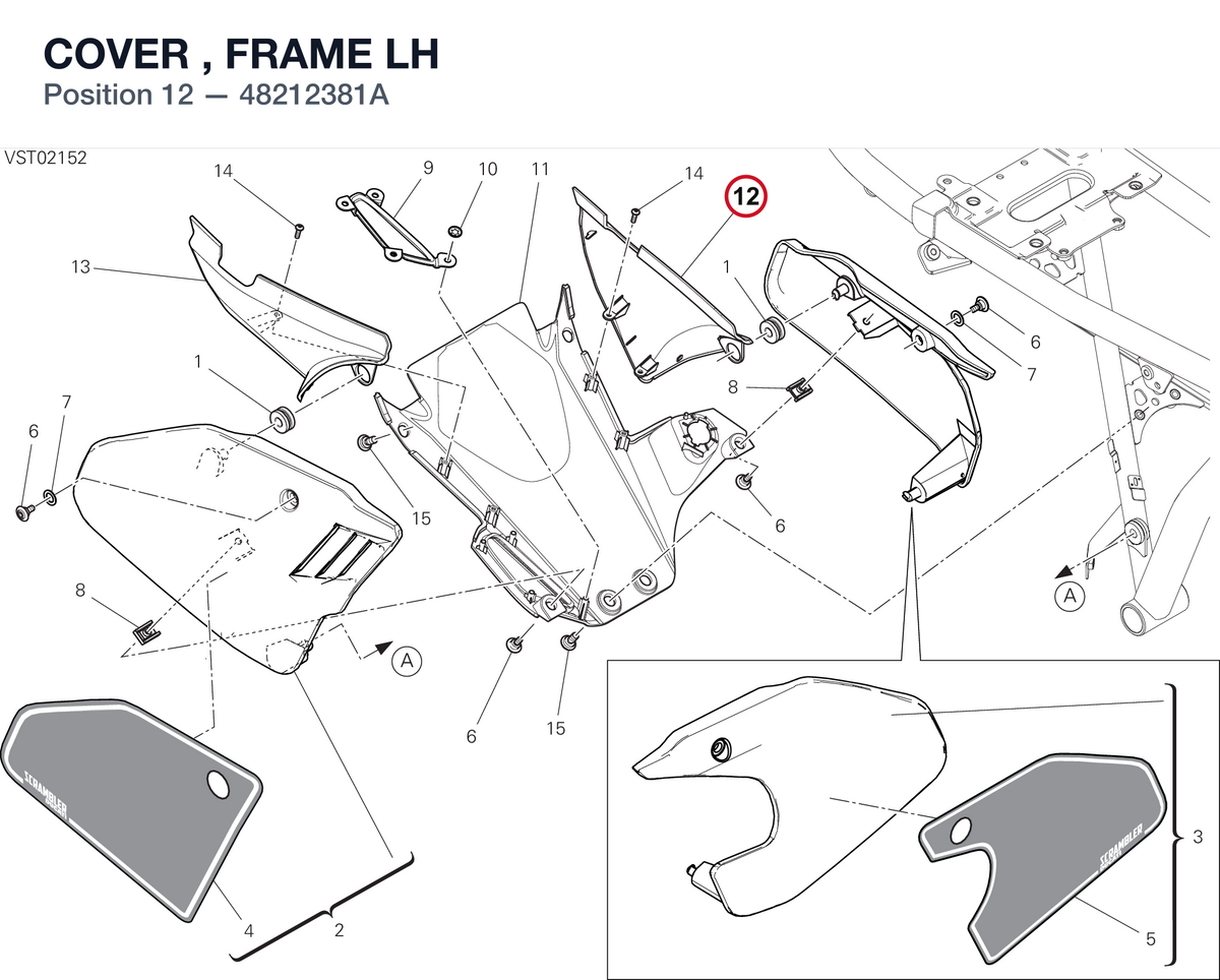 COVER , FRAME LH 48212381A diagram position