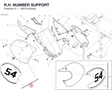 R.H. NUMBER SUPPORT 48212402AA diagram position