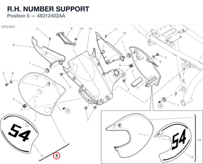 R.H. NUMBER SUPPORT 48212402AA diagram position