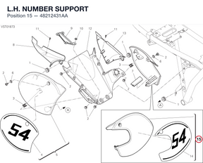 L.H. NUMBER SUPPORT 48212431AA diagram position