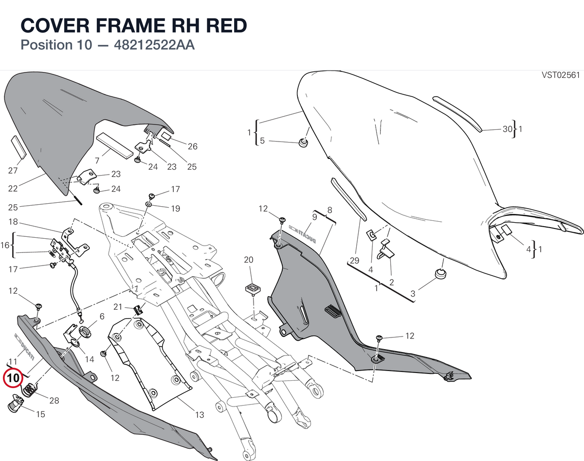 COVER FRAME RH RED 48212522AA diagram position