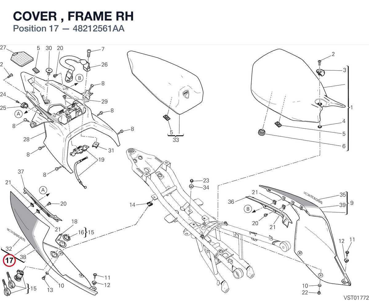 COVER , FRAME RH 48212561AA diagram position