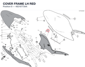 COVER FRAME LH RED 48216773AA diagram position