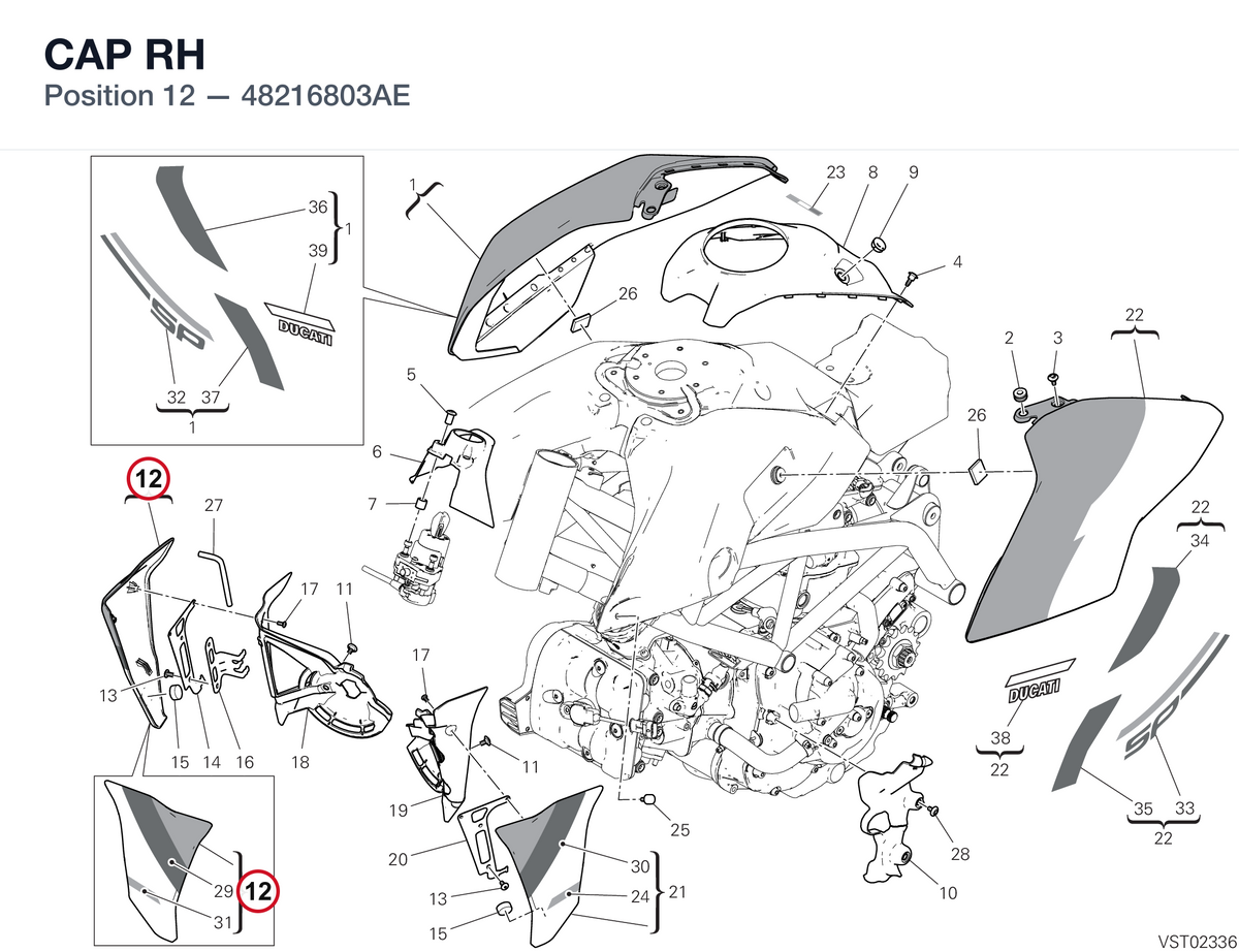 CAP RH 48216803AE diagram position