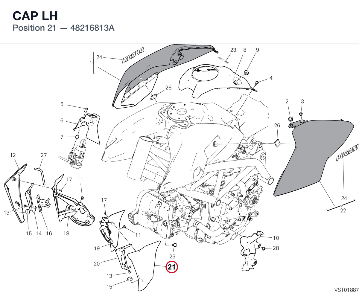 CAP LH 48216813A diagram position